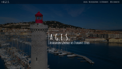 Page d'accueil du site de l'Association Générale des Étudiants Sétois